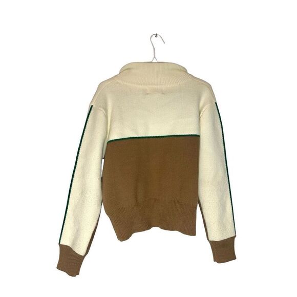 Bucketlist Colorblock Wool Blend Full Zip Knit Cardigan Sweater Brown Medium - Picture 5 of 7